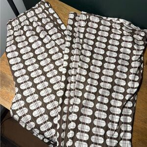 Brown and White Vintage Flared Leggings